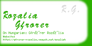 rozalia gfrorer business card